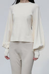 SWAYING/KNIT profile cuffed long-sleeved slim fit pullover SW24RE1T07 tooth white PS11